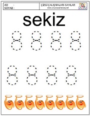 okul öncesi 1 sayısı çizgi çalışması